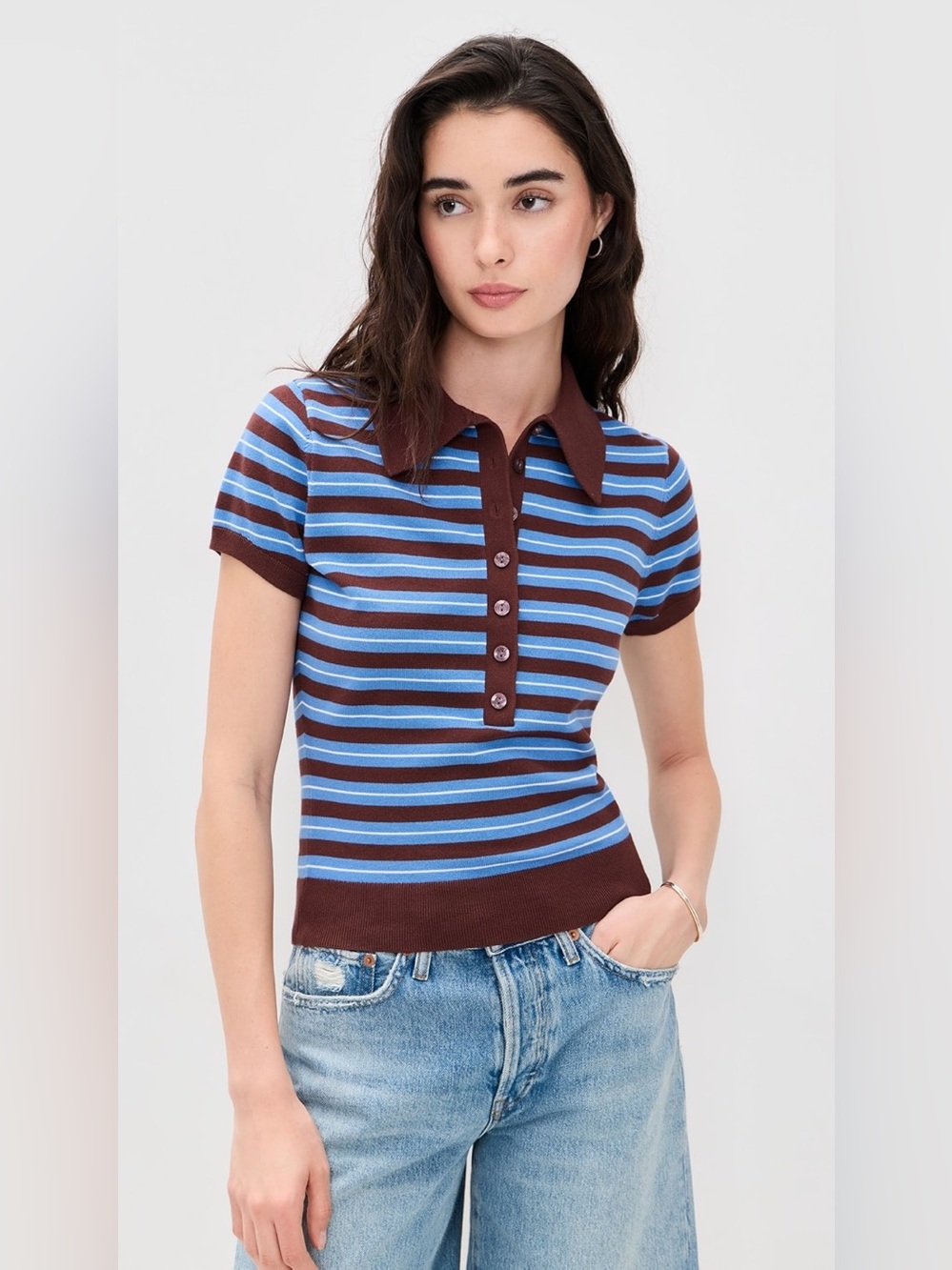 Reformation Bentley Cotton Polo Sweater